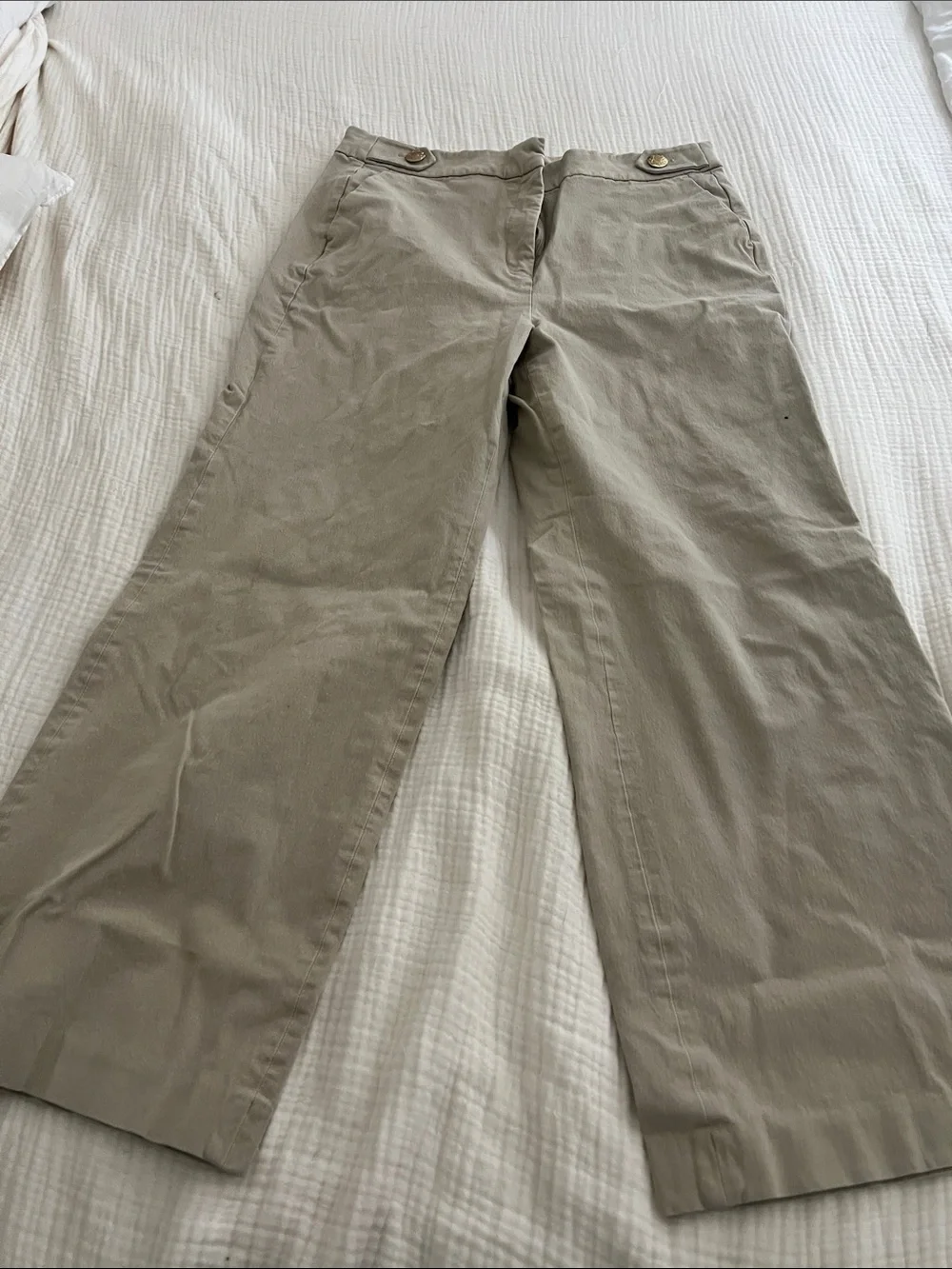 J. Crew Wide Leg Khaki Pants